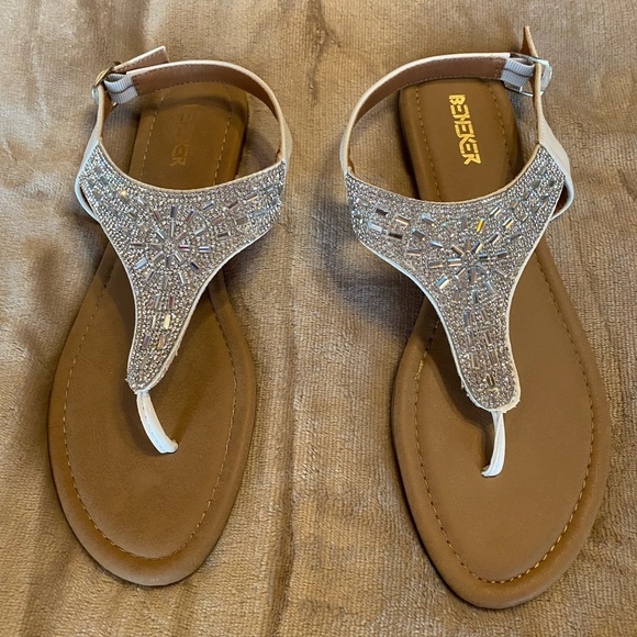 Sparkly T-Strap Sandals - Picture 2 of 4